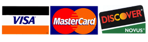 Visa, MasterCard and Discover accepted
