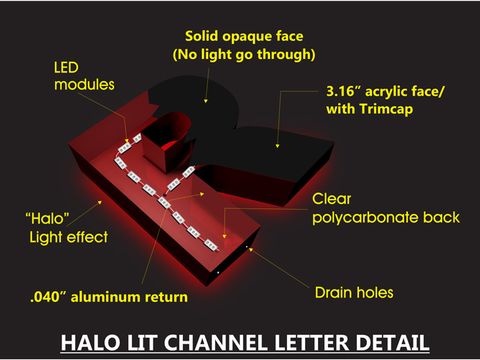 Channel Letters Type 2 – Reverse / halo-lit – photo 7