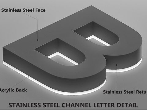 Channel Letters Type 4 – Stainless steel – photo 7
